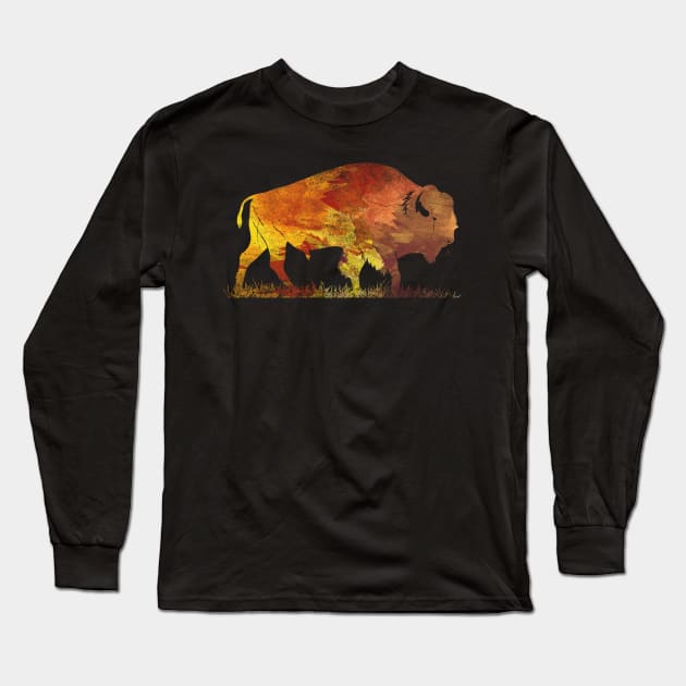 Bison Buffalo Long Sleeve T-Shirt by shirtsyoulike